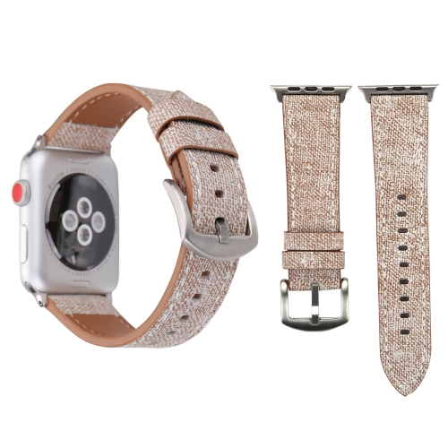 

For Apple Watch Series 3 & 2 & 1 42mm Simple Fashion Genuine Leather Cowboy Pattern Watch Strap(Light Grey)