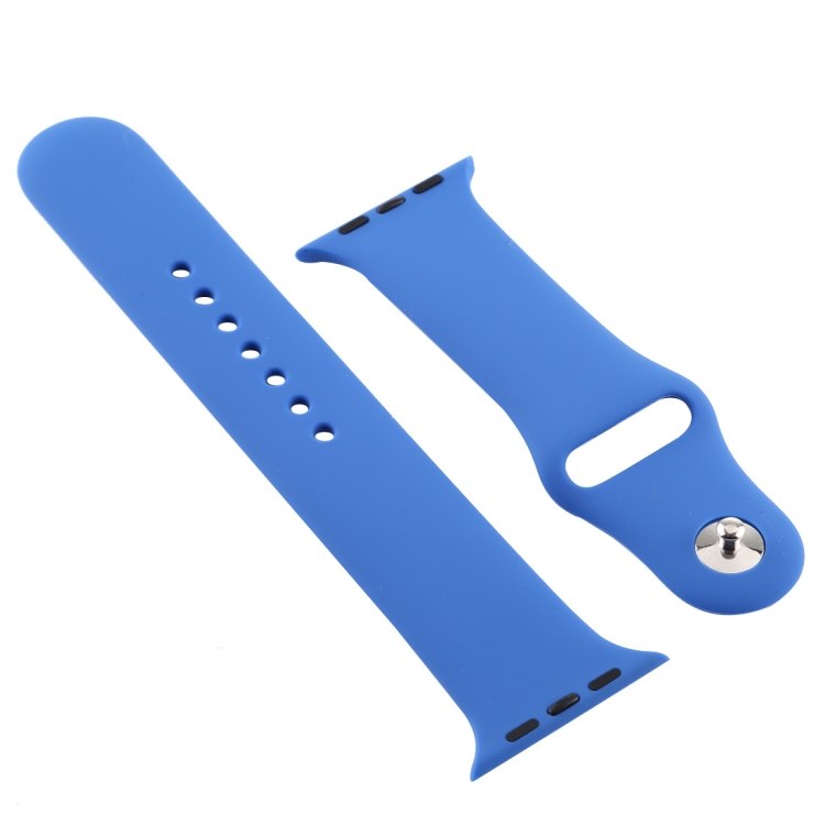 

For Apple Watch Series 6 & SE & 5 & 4 40mm / 3 & 2 & 1 38mm Silicone Watchband (Dark Blue)