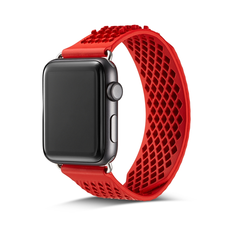 

For Apple Watch Series 3 & 2 & 1 38 mm Simple Fashion Silicone Watch Strap(Red)