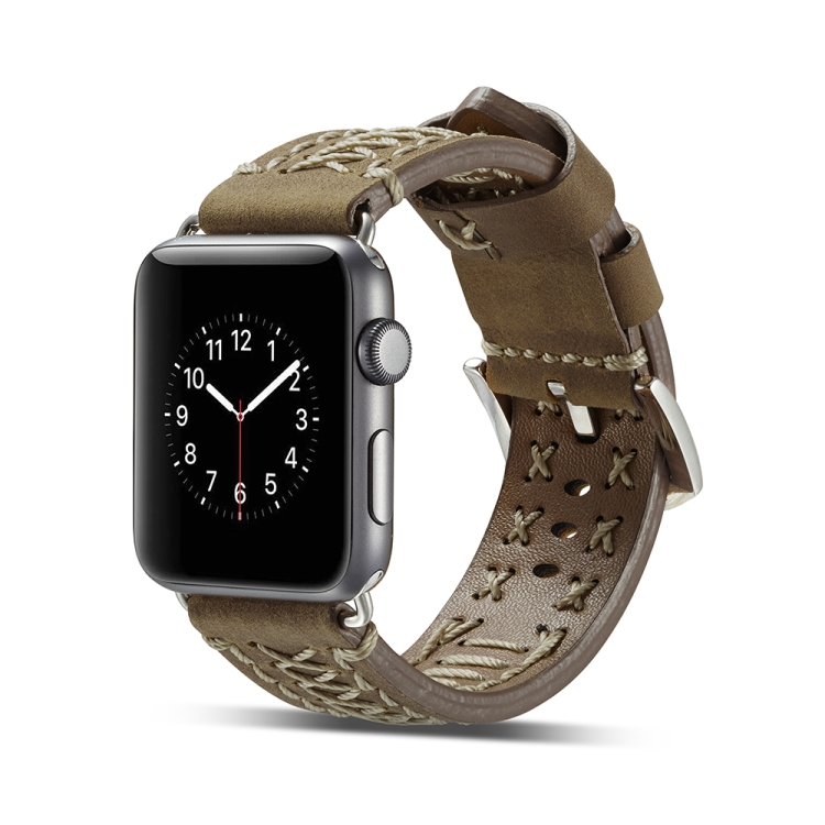 

Fashion Weave Leather Wrist Watch Band for Apple Watch Series 3 & 2 & 1 42mm(Light Brown)