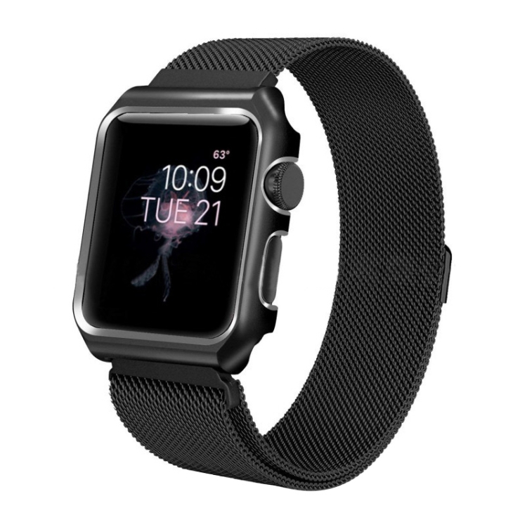 

For Apple Watch Series 3 & 2 & 1 42mm Milanese Loop Simple Fashion Metal Watch Strap(Black)