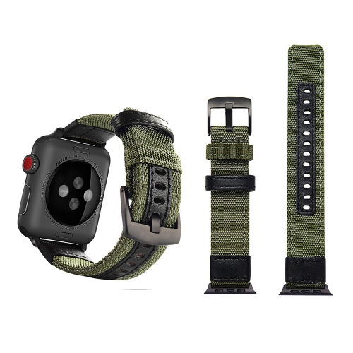 

Jeep Style Nylon Wrist Watch Band with Stainless Steel Buckle for Apple Watch Series 3 & 2 & 1 38mm(Army Green)