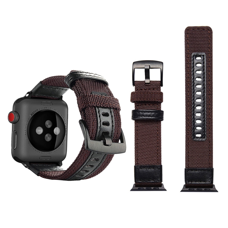 

Jeep Style Nylon Wrist Watch Band with Stainless Steel Buckle for Apple Watch Series 3 & 2 & 1 42mm (Brown)
