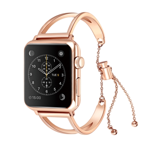 

Letter V Shape Bracelet Metal Wrist Watch Band with Stainless Steel Buckle for Apple Watch Series 3 & 2 & 1 38mm (Rose Gold)