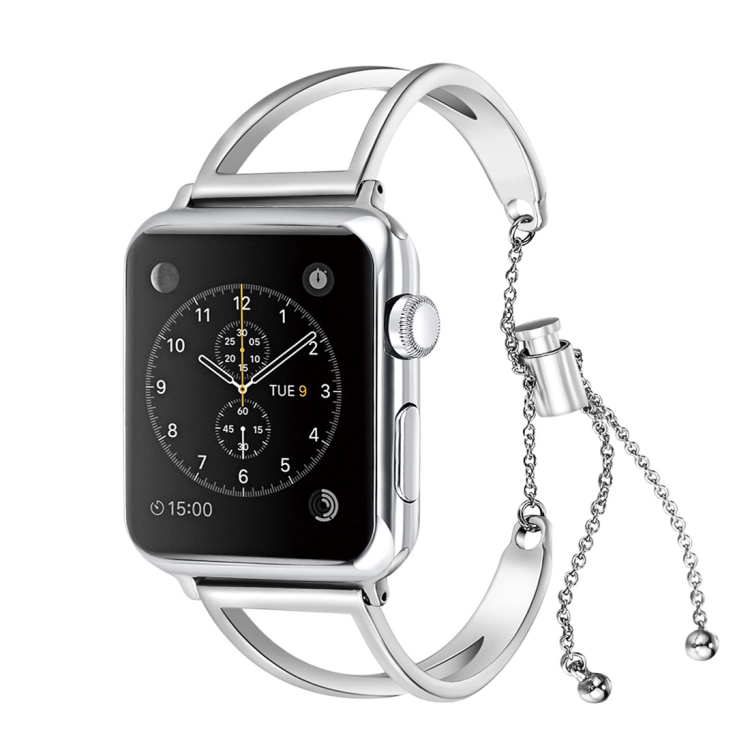 

Letter V Shape Bracelet Metal Wrist Watch Band with Stainless Steel Buckle for Apple Watch Series 3 & 2 & 1 38mm (Silver)