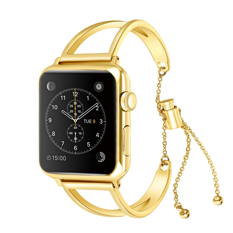 

Letter V Shape Bracelet Metal Wrist Watch Band with Stainless Steel Buckle for Apple Watch Series 3 & 2 & 1 42mm (Gold)
