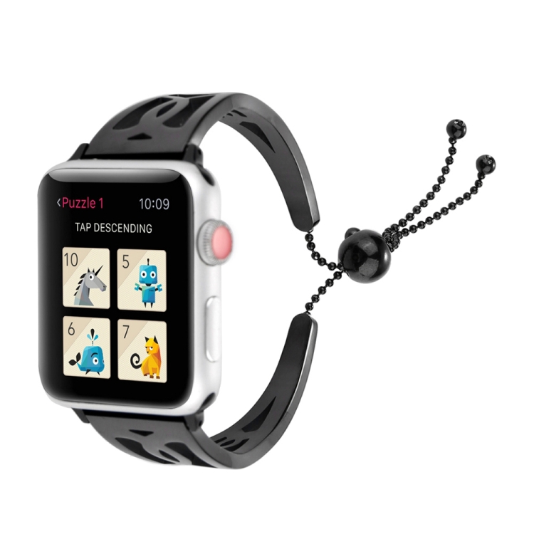 

Love Heart Shaped Bracelet Stainless Steel Watchband for Apple Watch Series 3 & 2 & 1 42mm (Black)