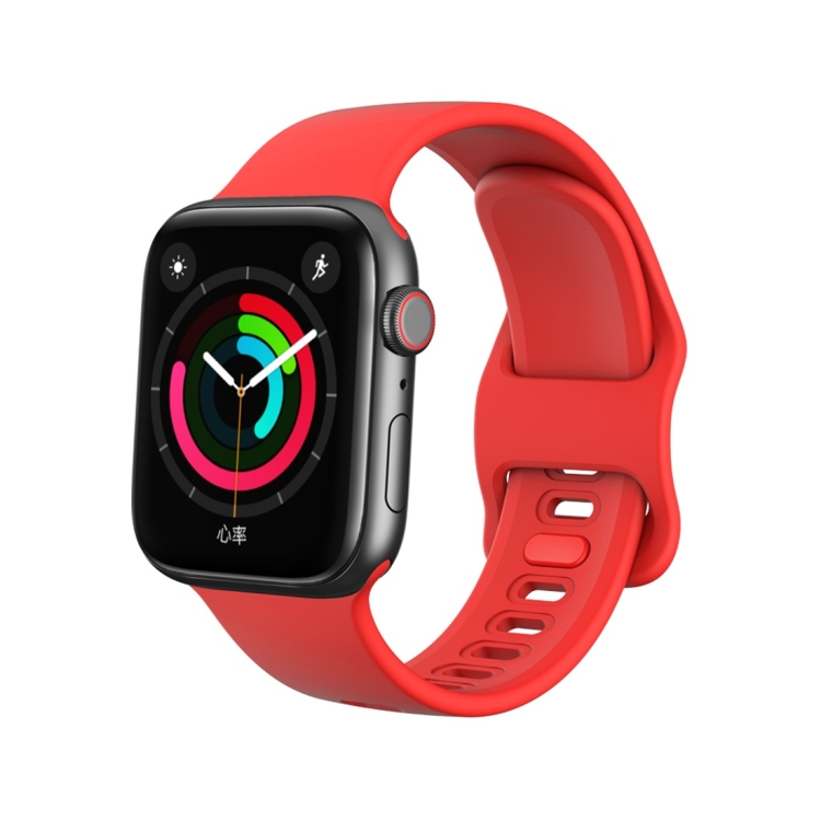 

For Apple Wacth 5/4 40mm & 3/2/1 38mm Silicone Replacement Wrist Strap Watchband(Red)