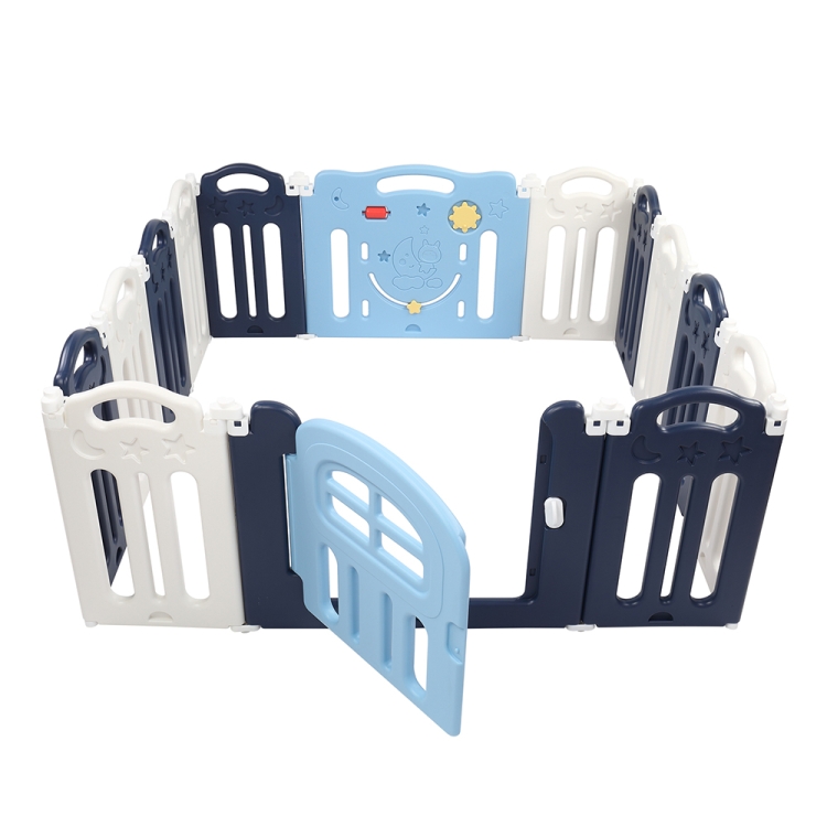 

[US Warehouse] 14 Panels Moon Pattern Indoor and Outdoor Foldable Baby Safety Fence