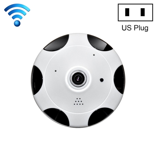 

360 Degrees Viewing VR Camera WiFi IP Camera, Support TF Card (128GB Max), US Plug (White)