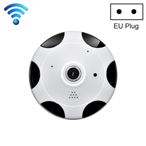 

360 Degrees Viewing VR Camera WiFi IP Camera, Support TF Card (128GB Max), EU Plug (White)