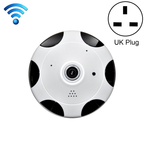 

360 Degrees Viewing VR Camera WiFi IP Camera, Support TF Card (128GB Max), UK Plug (White)