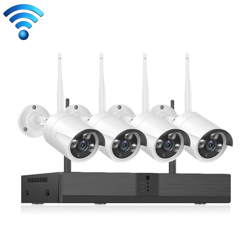 

4CH 1080P 2.0 Mega Pixel IP66 Waterproof WiFi Bullet IP Camera NVR Kits, Support Night Vision / Motion Detection