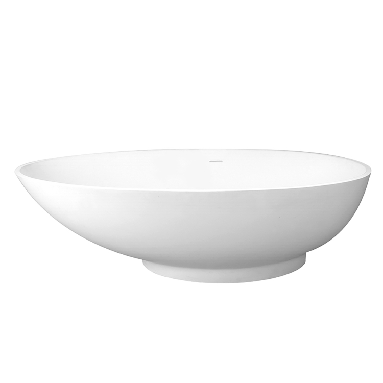 

[US Warehouse] Solid Surface Oval Freestanding Soaking Bathtub, Size: 67 x 33.12 x 20.12 inch