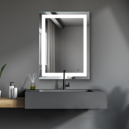 

[US Warehouse] Wall-mounted Square Plane Mirror Bathroom Vanity Mirror with Anti-Fog Separately Control & Brightness Adjustment LED Light, Size: 32 x 24 x 1.2 inch