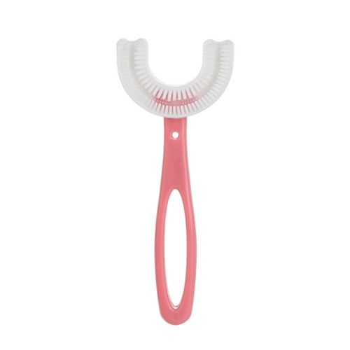 

10 PCS U-shaped Children Baby Hand-held Soft Toothbrush Brushing Artifact for 6-12 Years Old, Style: Straight Handle (Pink)