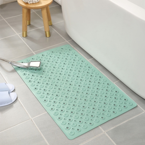 

PVC Odorless Tasteless Non-Slip Bathroom Rug Bath Inserts Shower Mat Carpet with TPR Sucker Bug, Size: 50cm x 80cm (Green)