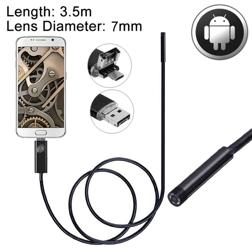 

2 in 1 Micro USB & USB Endoscope Waterproof Snake Tube Inspection Camera with 6 LED for Newest OTG Android Phone, Length: 3.5m, Lens Diameter: 7mm