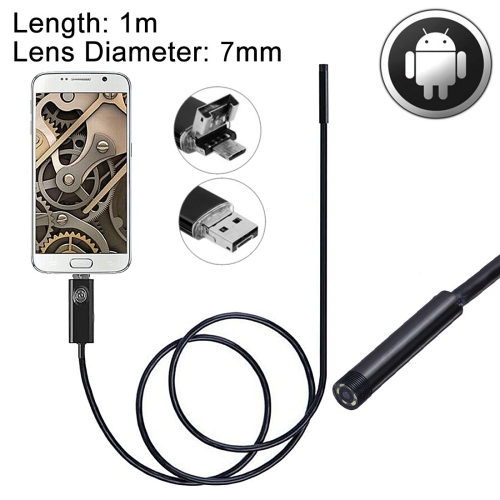 

2 in 1 Micro USB & USB Endoscope Waterproof Snake Tube Inspection Camera with 6 LED for Newest OTG Android Phone, Length: 1.0m, Lens Diameter: 7mm