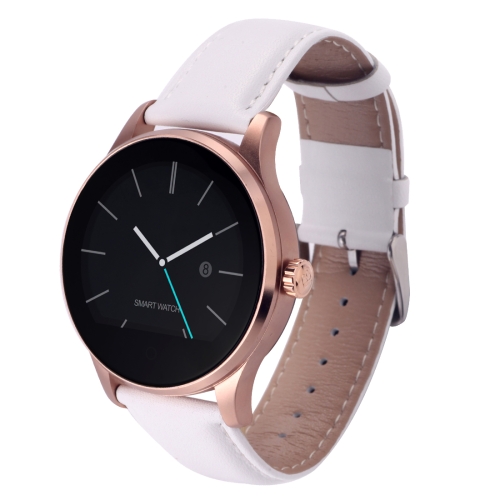

K88H 1.22 inch 2.5D Curved Screen Bluetooth 4.0 IP54 Waterproof Couples Style Leather Strap Smart Bracelet with Heart Rate Monitor & BT Call & Pedometer & Call Reminder & SMS / Twitter Alerts & Anti lost & Remote Camera Functions For Android 4.4 OS and IO