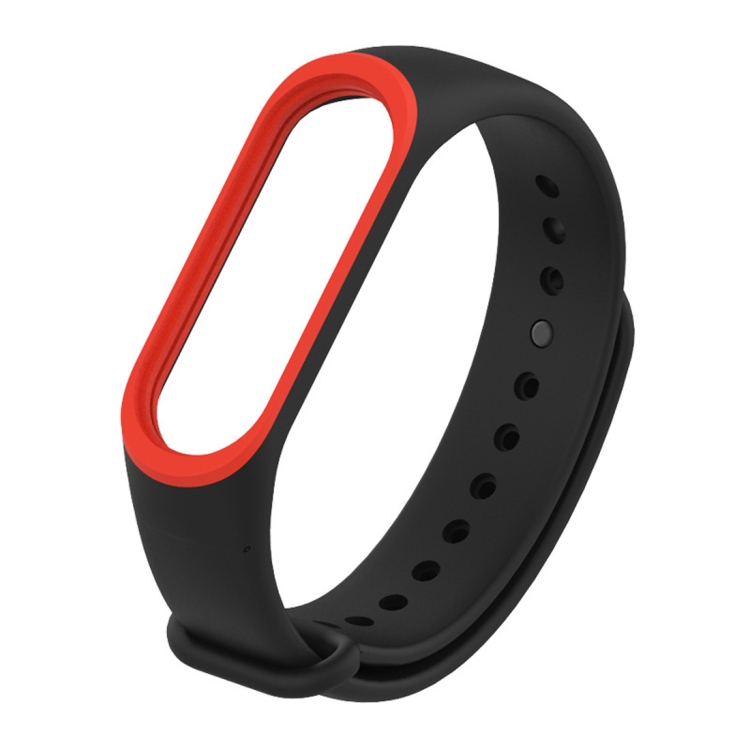 

Colorful Silicone Wrist Strap Watch Band for Xiaomi Mi Band 3 & 4 (Black+Red)