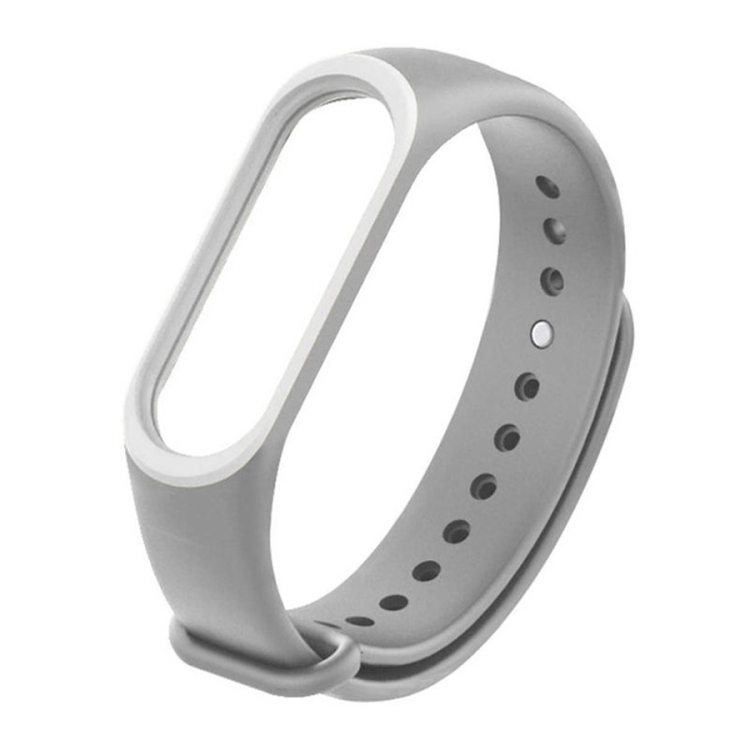 

Colorful Silicone Wrist Strap Watch Band for Xiaomi Mi Band 3 & 4 (Gray+White)