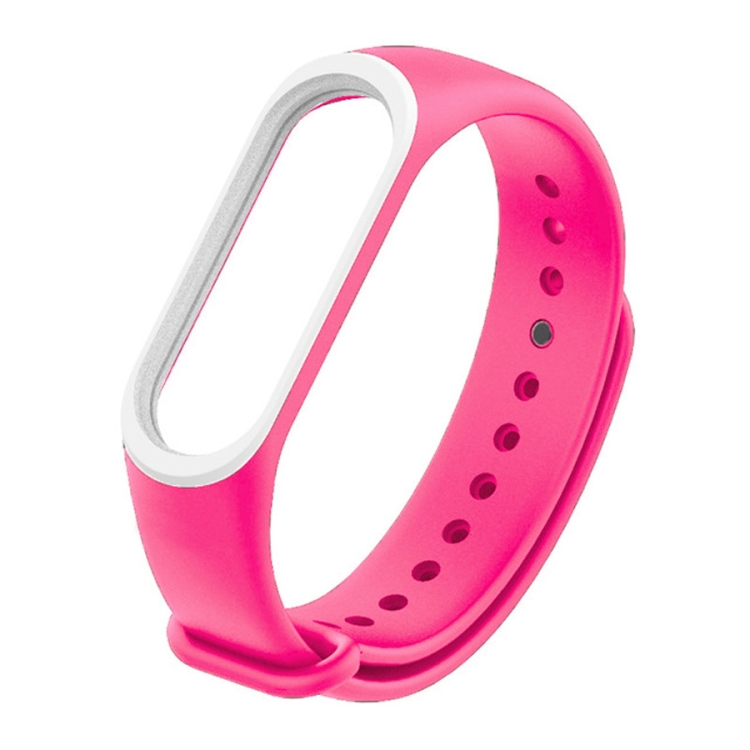 

Colorful Silicone Wrist Strap Watch Band for Xiaomi Mi Band 3 & 4 (Pink+White)