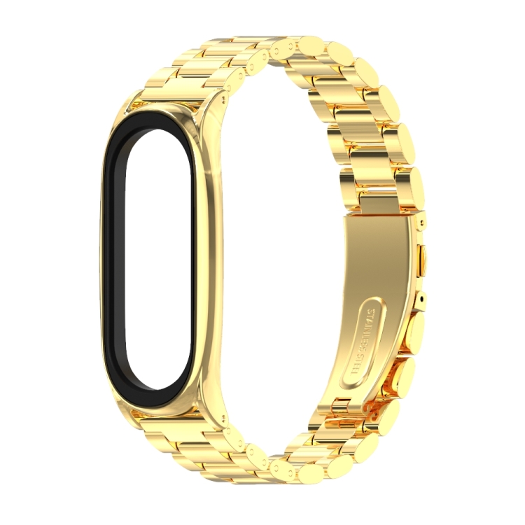 

Mijobs Metal Strap for Original Xiaomi Mi Band 3 & 4 Strap Stainless Steel Bracelet Wristbands Replace Accessories(Gold)
