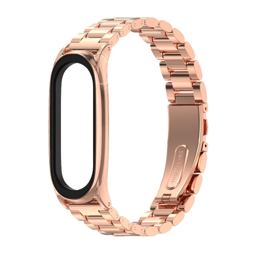 

Mijobs Metal Strap for Original Xiaomi Mi Band 3 & 4 Strap Stainless Steel Bracelet Wristbands Replace Accessories(Rose Gold)