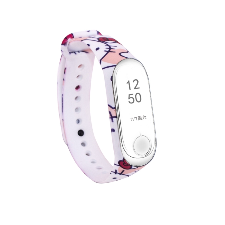 

Kitty Cat Pattern Silicone Painting Wrist Strap Watch Band for Xiaomi Mi Band 3