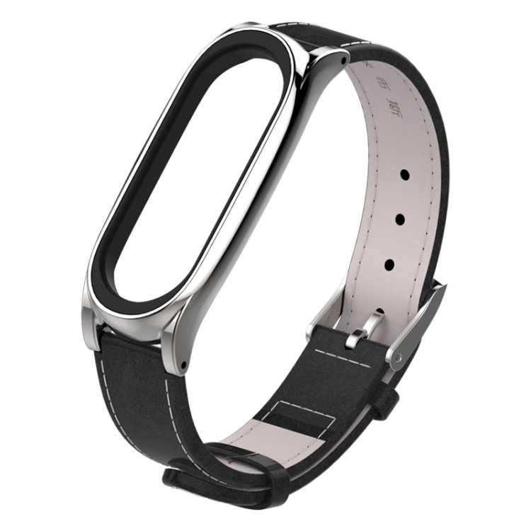

Mijobs Top-grain Leather Strap for Xiaomi Mi Band 3 & 4 Wrist Straps Screwless Magnetic Bracelet Smart Band Replace Accessories, Host not Included