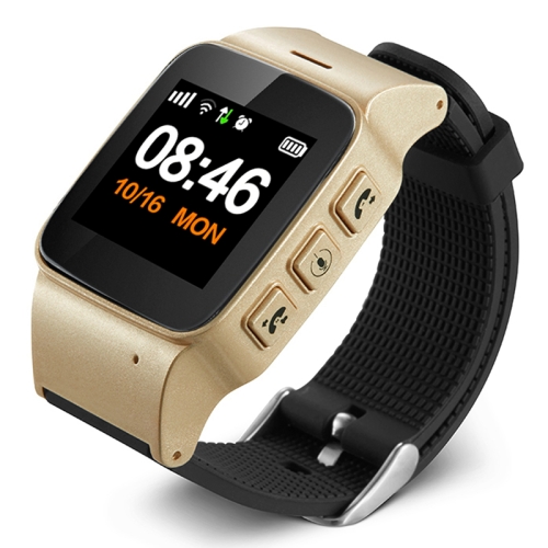 

D99+ 1.22 inch HD LCD Screen GPS Smartwatch for the Elder Waterproof, Support GPS + LBS + WiFi Positioning / Two-way Dialing / Voice Monitoring / One-key First-aid / Wrist off Alarm / Safety Fence (Champagne Gold)