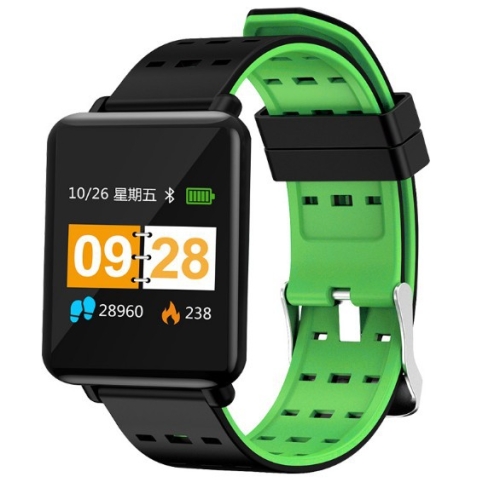 

J10 1.44 inch IPS Color Screen Smart Bracelet IP67 Waterproof, Support Call Reminder/ Heart Rate Monitoring /Blood Pressure Monitoring/ Blood Oxygen Monitoring(Black+green)