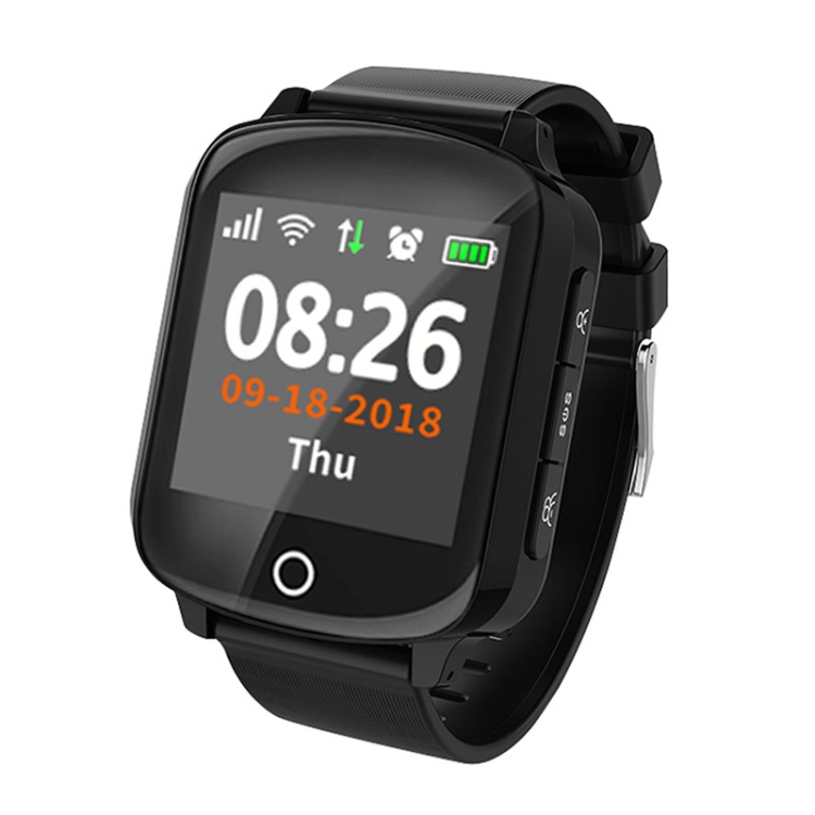 

D200 1.54 inch IPS Color Screen Smartwatch for the Elder IP68 Waterproof, Support GPS+LBS+WiFi Tracker / One-key First-aid / Heart Rate Blood Pressure Monitoring / Fall-down Alarm / Two-way Conversation(Black)
