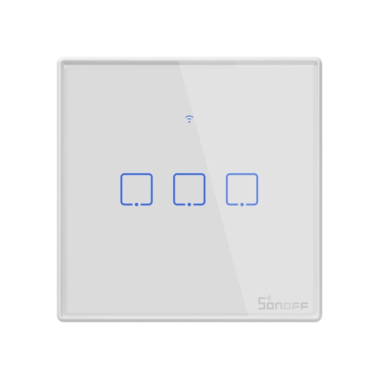 

Sonoff T2 Touch 86mm Tempered Glass Panel Wall Switch Smart Home Light Touch Switch, Compatible with Alexa and Google Home, AC 100V-240V, EU Plug