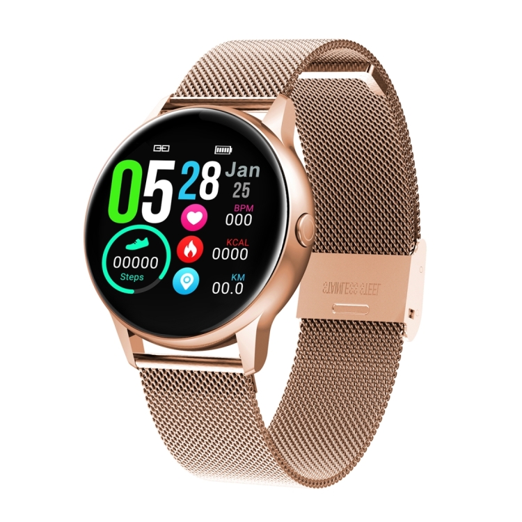 

DT88 1.22 inch Full Circle Full Touch Steel Strap Smart Sport Watch IP68 Waterproof, Support Real-time Heart Rate Monitoring / Sleep Monitoring / Bluetooth / Alarm Clock(Pink)