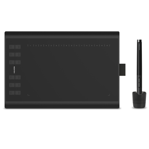 

HUION Inspiroy H1060P 5080 LPI 12 Press Keys Art Drawing Tablet for Fun, with Battery-free Pen & Pen Holder