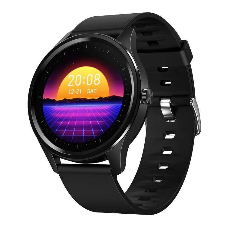 

DT55 1.3 inch Round Touch Always-on Screen Smart Watch, Support Heart Rate Monitoring / Sleep Monitoring / Pedometer / Calories, Silicone Strap(Black)