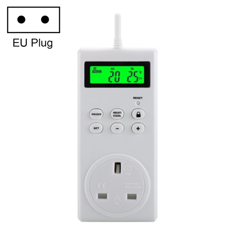 

TS-3000 Home Smart Programmable Wireless Thermostat Socket (EU Plug)
