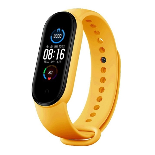 

Original Xiaomi Solid-Color TPU Strap for Xiaomi Mi Band 5 Length: 25.5cm(Yellow)