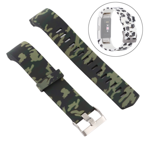 

Smart Watch Silicone Printing Wrist Strap Watchband for FITBIT Charge 2(Camouflage)