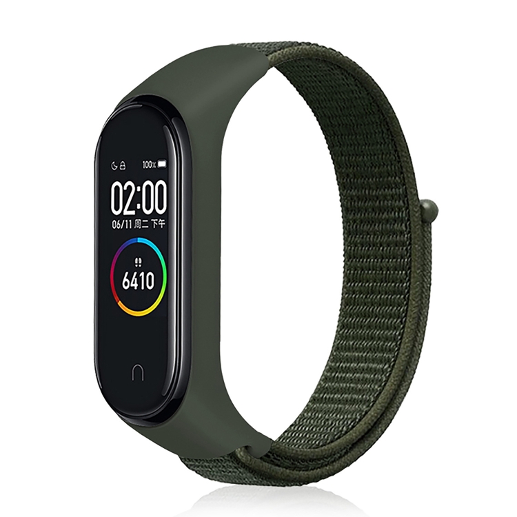 

Smart Watch Nylon Woven Wrist Strap Watchband for Xiaomi Mi Band 3 / 4(Army Green)