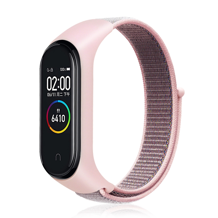 

Smart Watch Nylon Woven Wrist Strap Watchband for Xiaomi Mi Band 3 / 4 (Pink)