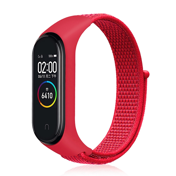 

Smart Watch Nylon Woven Wrist Strap Watchband for Xiaomi Mi Band 3 / 4 (Red)