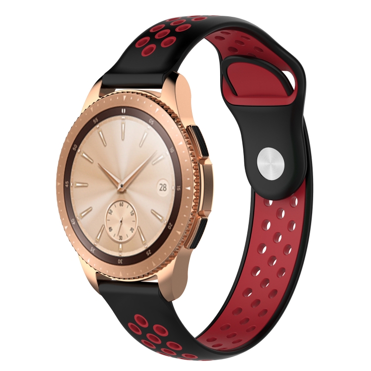 

Double Color Wrist Strap Watch Band for Galaxy Watch 42mm (Red Black)