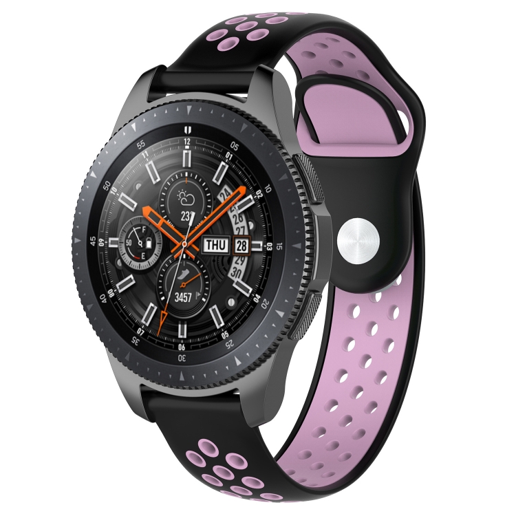 

Double Color Wrist Strap Watch Band for Galaxy Watch 46mm(Black Pink)