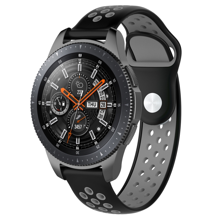 

Double Color Wrist Strap Watch Band for Galaxy Watch 46mm (Black Grey)