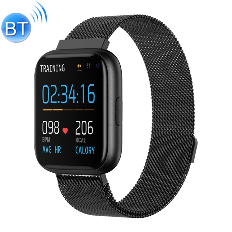 

P6 1.4 inch Full Circle Full Touch Steel Strap Smart Sport Watch IP67 Waterproof, Support Real-time Heart Rate Monitoring / Sleep Monitoring / Bluetooth / Alarm Clock (Black)