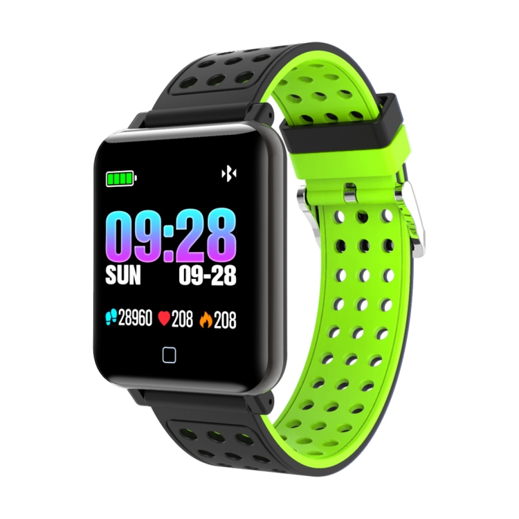 

M19 Fitness Tracker 1.3 inch TFT Screen Smartwatch, IP67 Waterproof, Support Sports Mode / Sleep Monitor / Blood Oxygen / Pressure / Heart Rate Monitor(Black + Green)