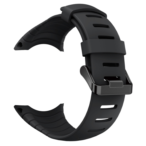 

For Sunnto Core Series Square Steel Buckle Silicone TPU Watch Bands(Black)